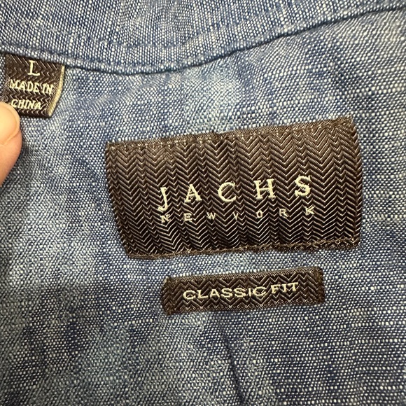 EUC Jachs New York Men's Blue Casual Button Down Shirt with tropical print - Picture 2 of 7